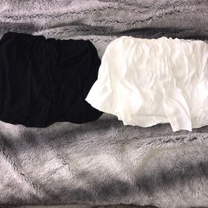 2 Brandy Melville Flowy Black & White Tube Tops